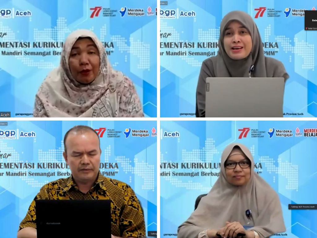 Balai Guru Penggerak Provinsi Aceh Gelar Webinar Belajar Mandiri Semangat Berbagi melalui Platform Merdeka Mengajar