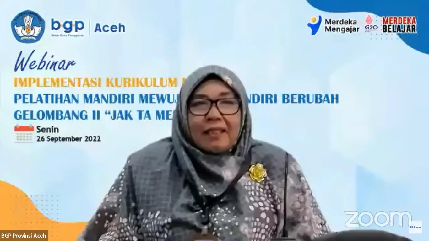 Balai Guru Penggerak Provinsi Aceh Selenggarakan Webinar Implementasi Kurikulum Merdeka “Jak Ta Meurunoe”
